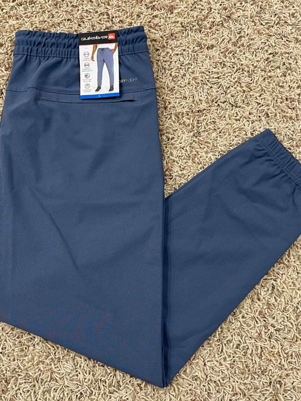Quiksilver Men's Stretch Woven Joggers Pants Blue, Size Large (New)